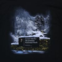 GSMNP Long Sleeve T-shirt - Park Sign in Winter